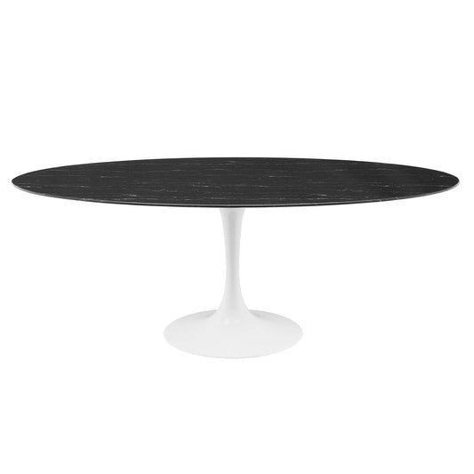 Modway Lippa 78" Oval Artificial Marble Dining Table | Dining Tables | Modishstore