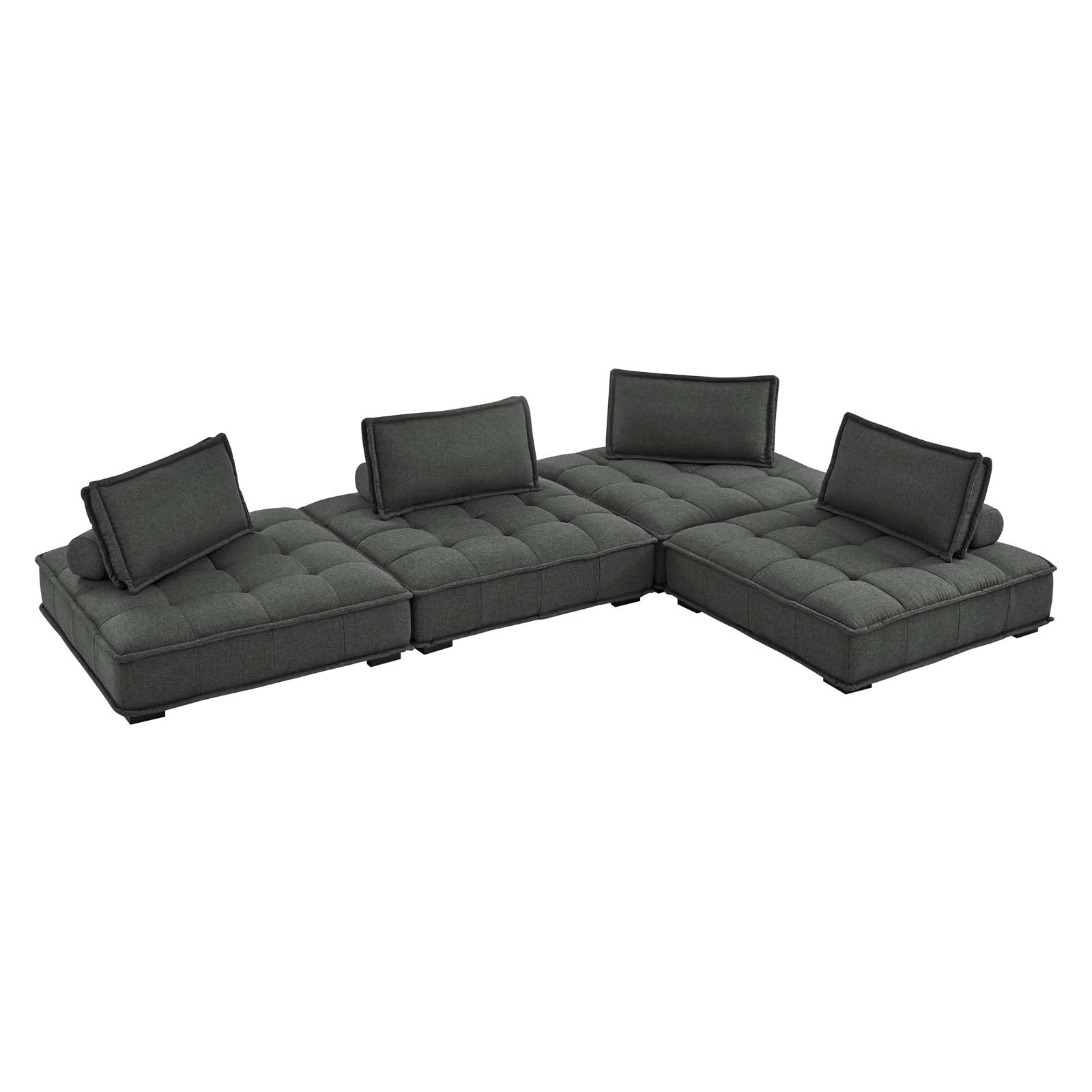 Modway Saunter Tufted Fabric Fabric 4-Piece Sectional Sofa | Sofas | Modishstore-3
