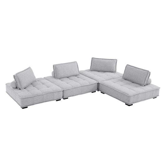Modway Saunter Tufted Fabric Fabric 4-Piece Sectional Sofa | Sofas | Modishstore-4