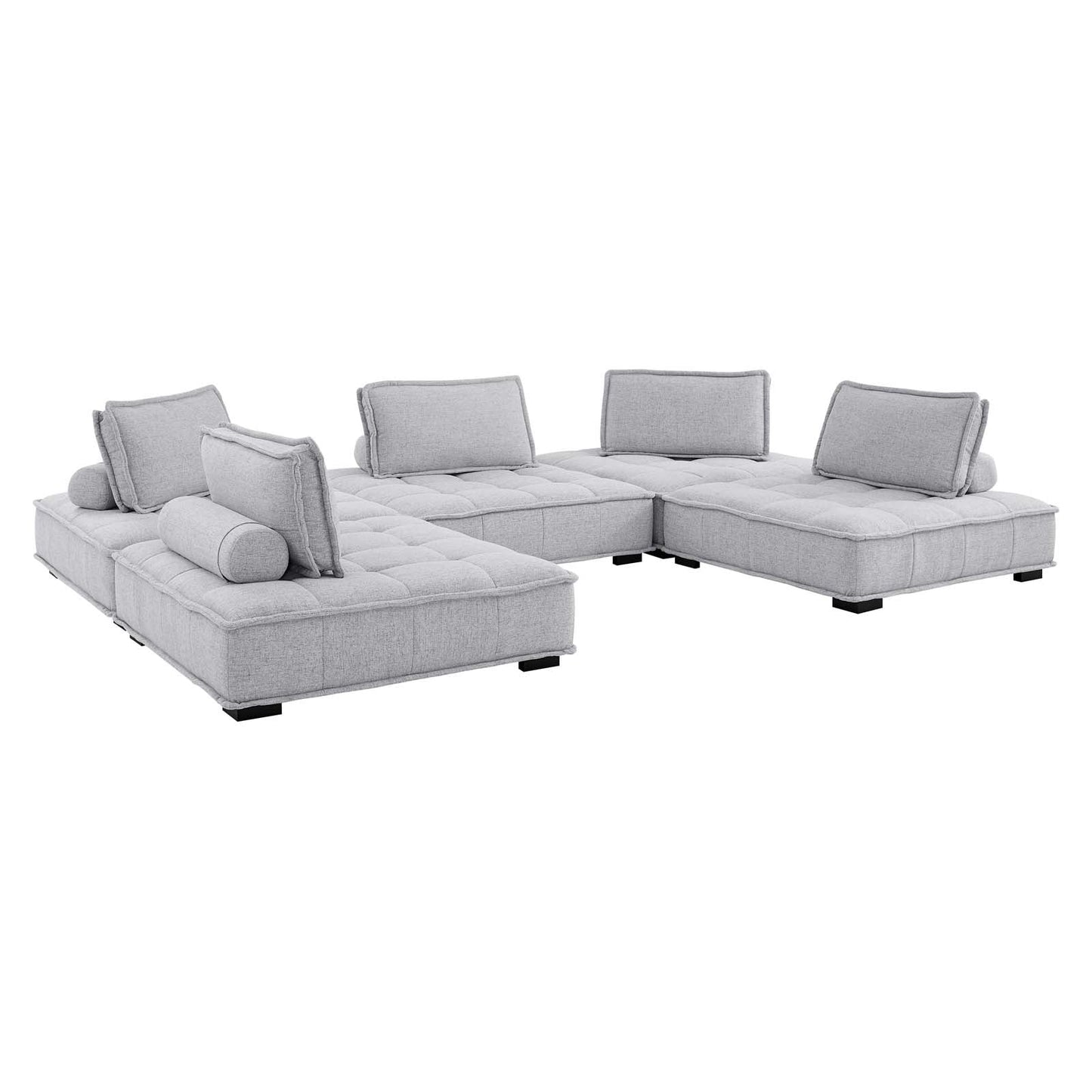 Modway Saunter Tufted Fabric Fabric 5-Piece Sectional Sofa | Sofas | Modishstore-4