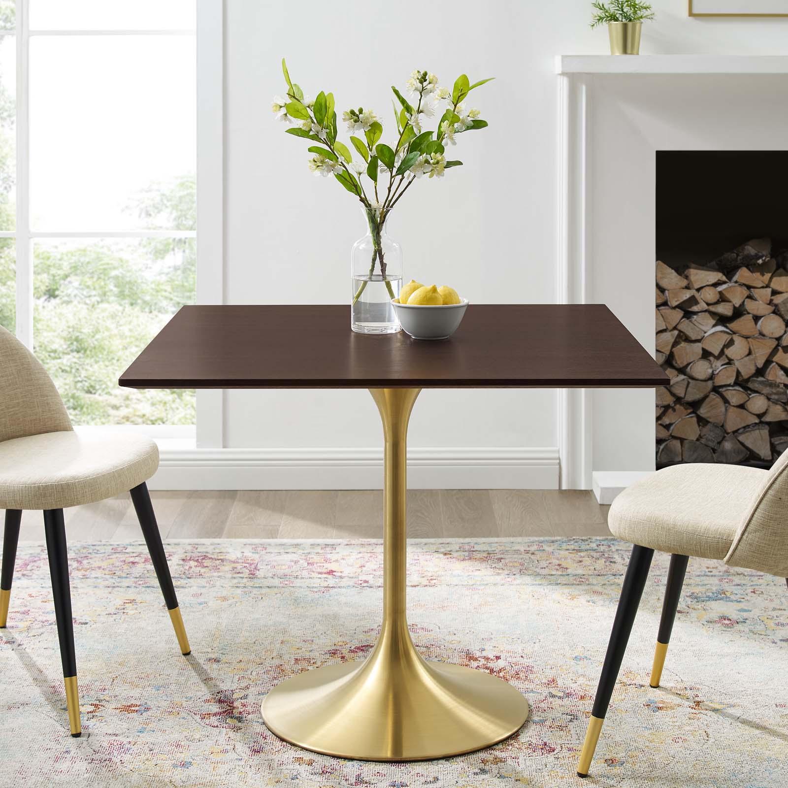 Modway Lippa 36" Square Wood Dining Table | Dining Tables | Modishstore