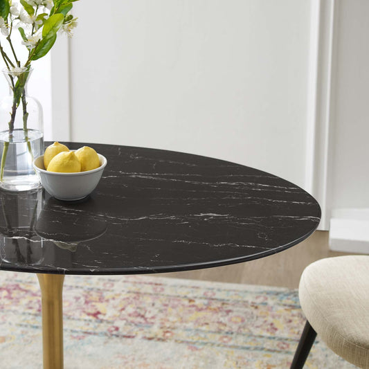 Lippa 42"  Oval Artificial Marble Dining Table By Modway | Dining Tables