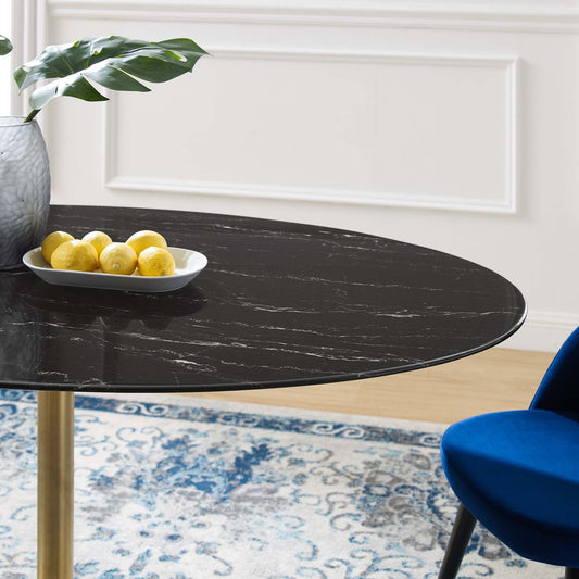 Lippa 60" Oval Artificial Marble Dining Table By Modway | Dining Tables