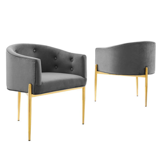 Modway Savour Tufted Performance Velvet Accent Chairs - Set of 2 | Accent Chairs | Modishstore-2