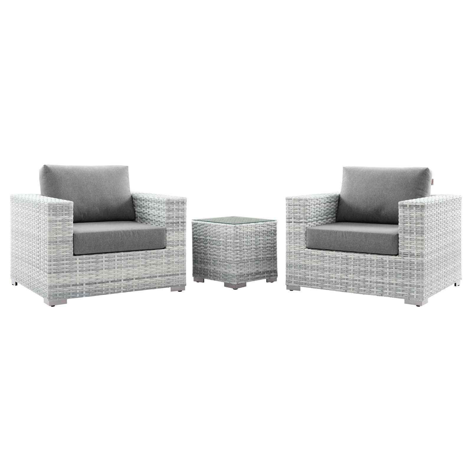 Modway Convene 3-Piece Outdoor Patio Set | Outdoor Sofas, Loveseats & Sectionals | 