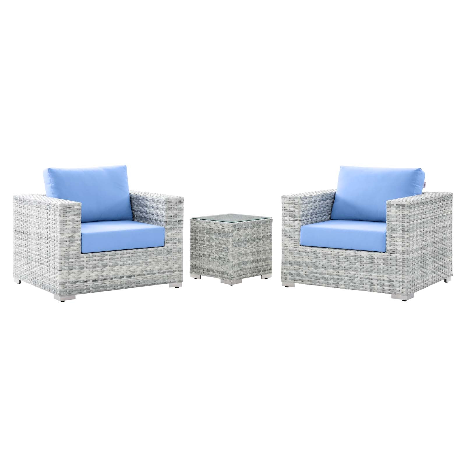 Modway Convene 3-Piece Outdoor Patio Set | Outdoor Sofas, Loveseats & Sectionals | 