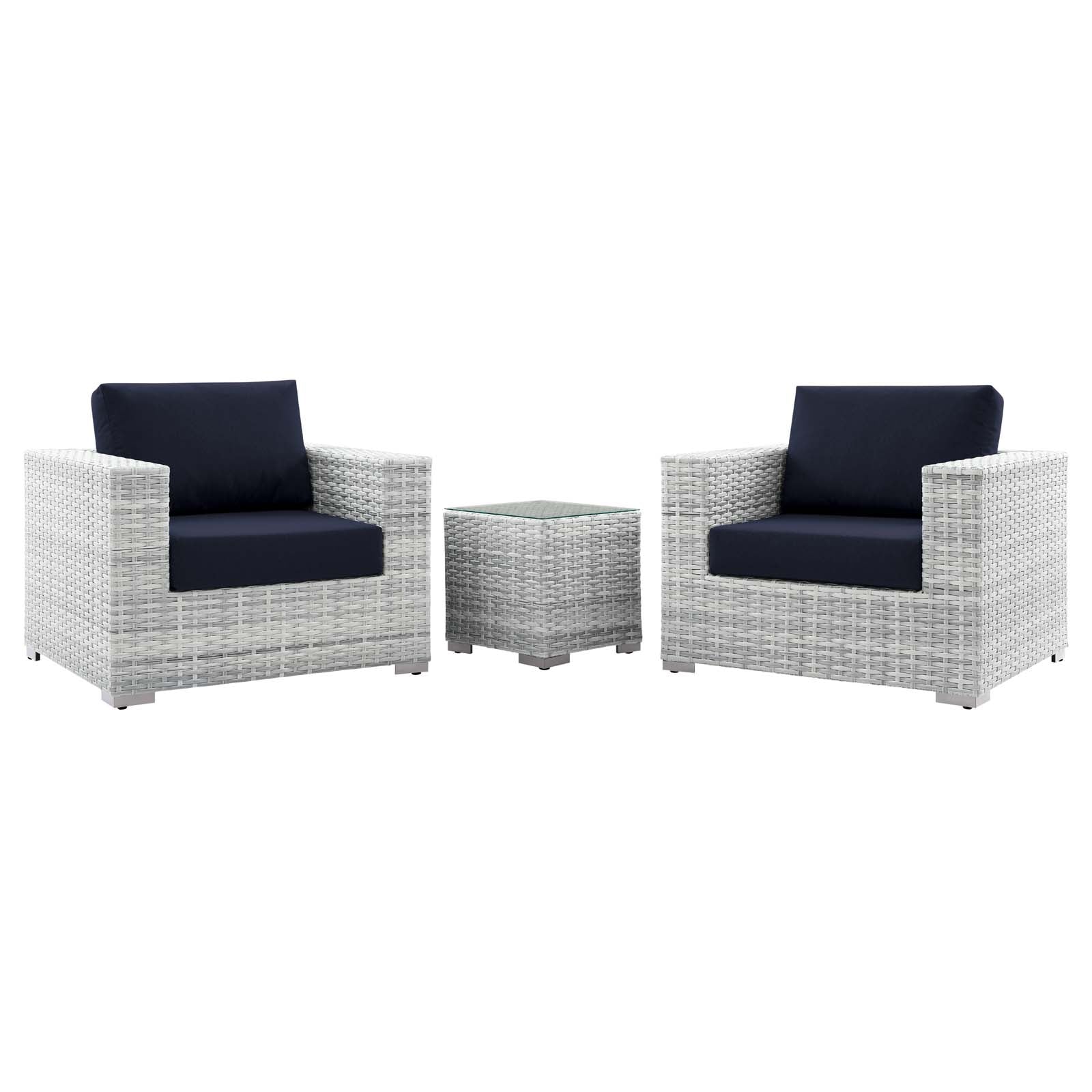 Modway Convene 3-Piece Outdoor Patio Set | Outdoor Sofas, Loveseats & Sectionals | 