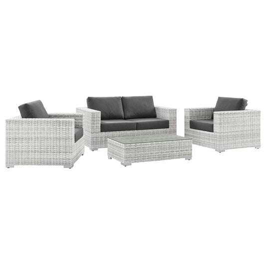 Modway Convene 4-Piece Outdoor Patio Set | Outdoor Sofas, Loveseats & Sectionals