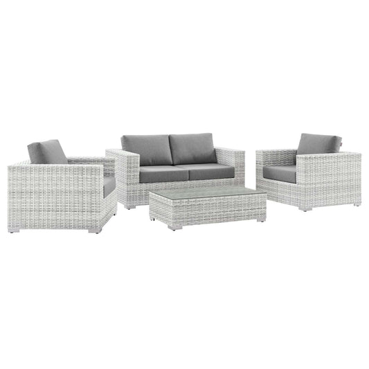 Modway Convene 4-Piece Outdoor Patio Set | Outdoor Sofas, Loveseats & Sectionals | 