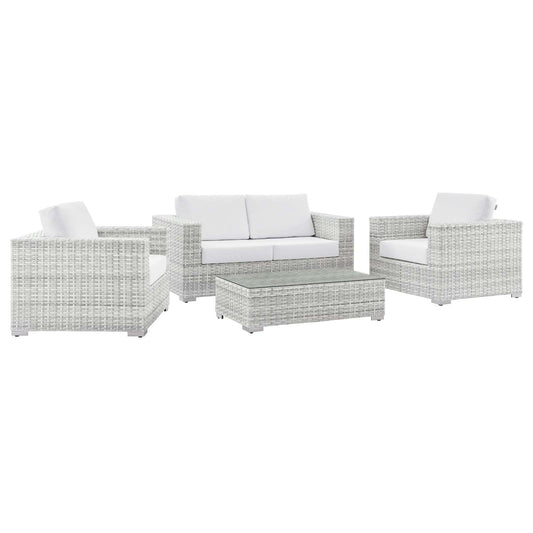 Modway Convene 4-Piece Outdoor Patio Set | Outdoor Sofas, Loveseats & Sectionals | 