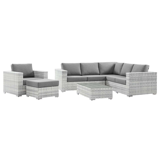 Modway Convene 6-Piece Outdoor Patio Sectional Set | Outdoor Sofas, Loveseats & Sectionals | 