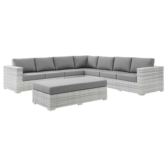 Modway Convene 6-Piece Outdoor Patio Sectional Set | Outdoor Sofas, Loveseats & Sectionals | 