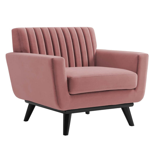 Modway Engage Channel Tufted Performance Velvet Armchair | Armchairs