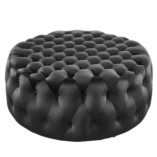 Amour Tufted Button Large Round Performance Velvet Ottoman By Modway | Ottomans