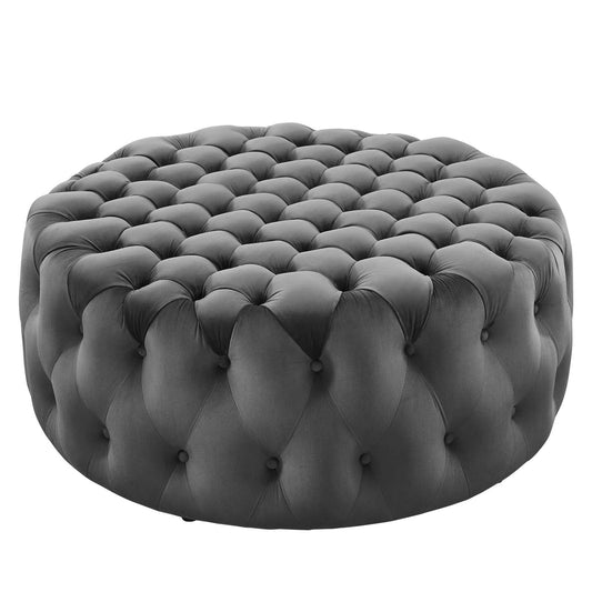 Amour Tufted Button Large Round Performance Velvet Ottoman By Modway | Ottomans | 