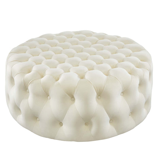 Amour Tufted Button Large Round Performance Velvet Ottoman By Modway | Ottomans | 