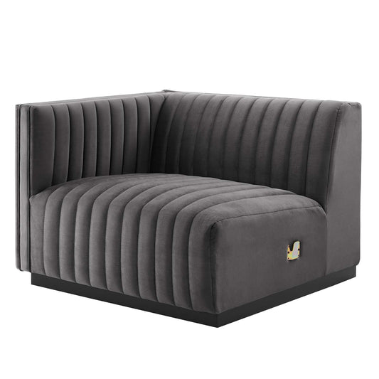 Conjure Channel Tufted Performance Velvet Left-Arm Chair By Modway - EEI-5490 | Armchairs - 3
