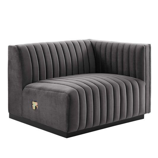 Conjure Channel Tufted Performance Velvet Right-Arm Chair By Modway - EEI-5492 | Armchairs - 3