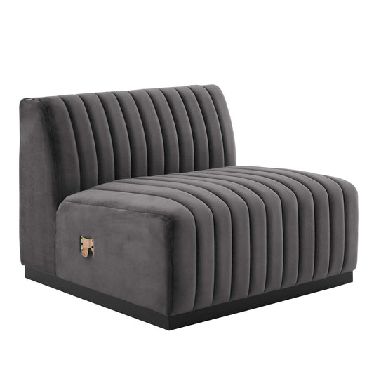 Conjure Channel Tufted Performance Velvet Armless Chair By Modway - EEI-5494 | Sofas - 3