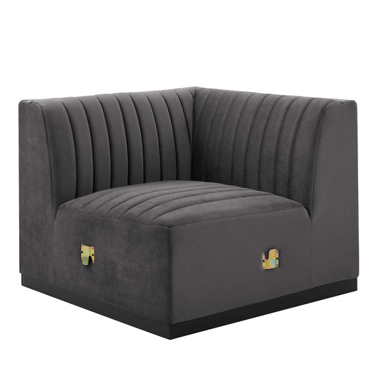Conjure Channel Tufted Performance Velvet Left Corner Chair By Modway - EEI-5496 | Sofas - 3