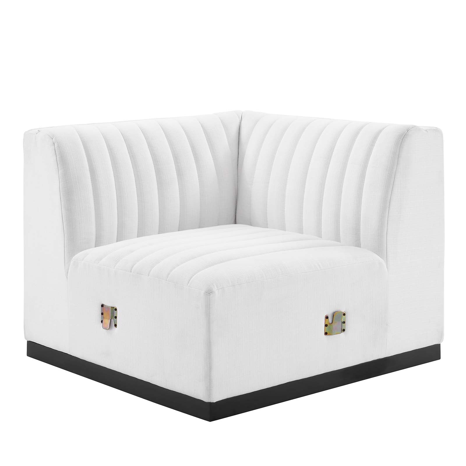 Conjure Channel Tufted Upholstered Fabric Left Corner Chair By Modway - EEI-5497 | Sofas - 3