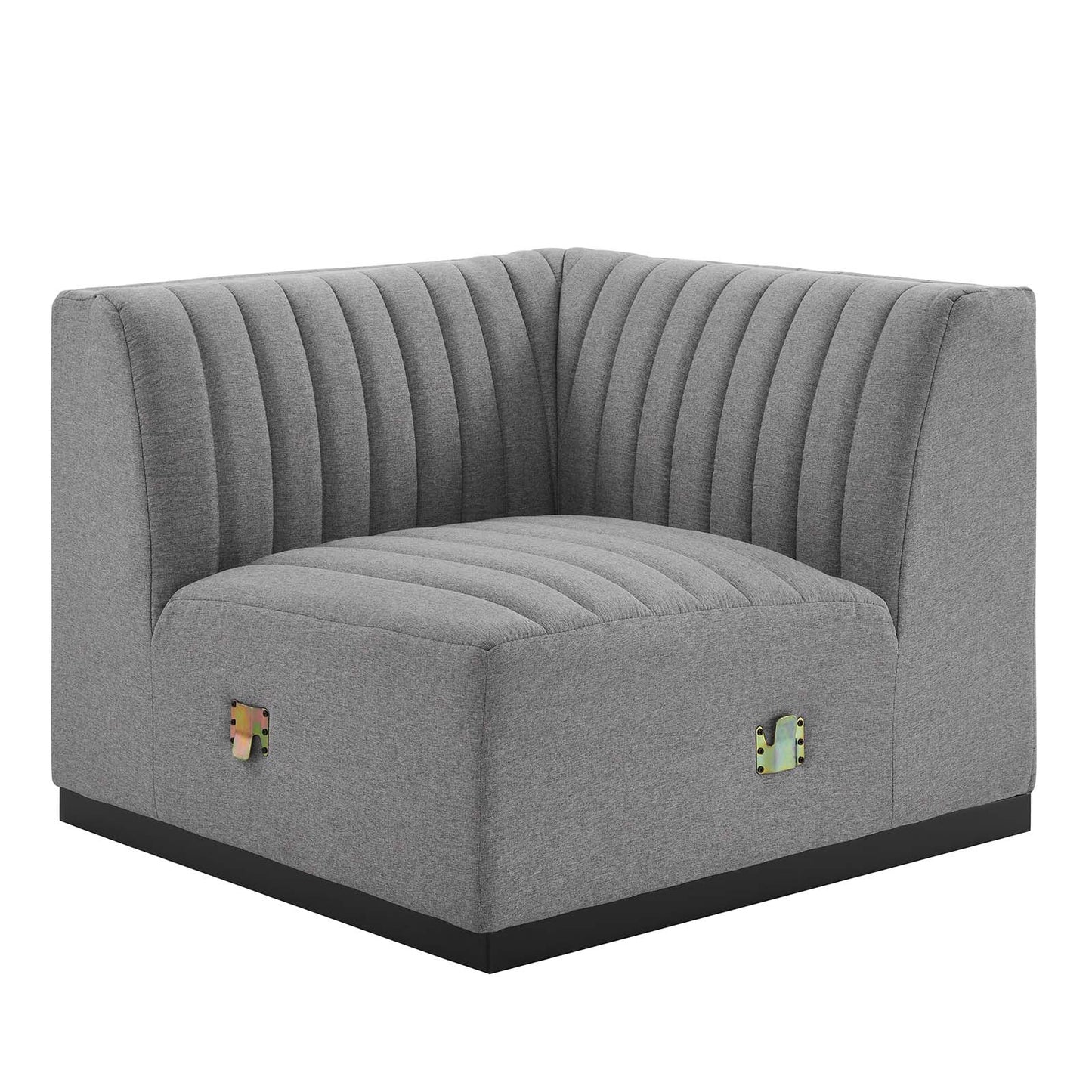 Conjure Channel Tufted Upholstered Fabric Right Corner Chair By Modway - EEI-5499 | Sofas - 2