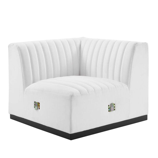 Conjure Channel Tufted Upholstered Fabric Right Corner Chair By Modway - EEI-5499 | Sofas - 3