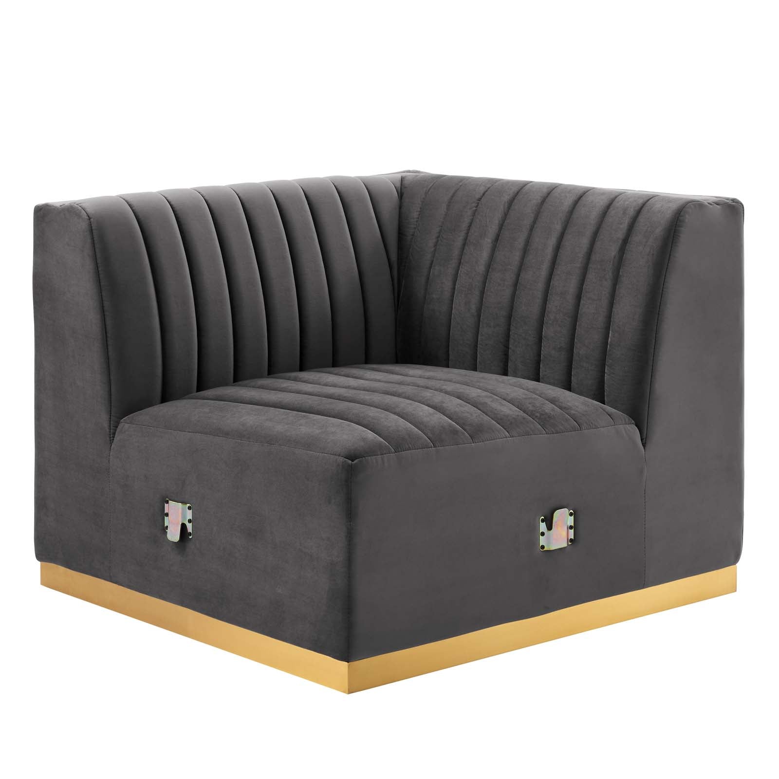 Conjure Channel Tufted Performance Velvet Right Corner Chair By Modway - EEI-5506 | Armchairs - 3