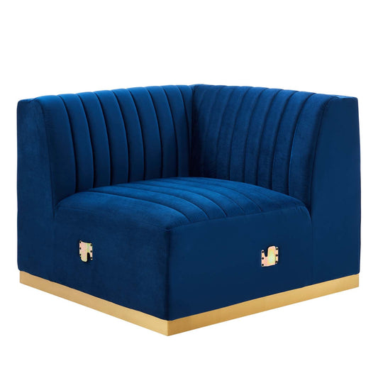 Conjure Channel Tufted Performance Velvet Right Corner Chair By Modway - EEI-5506 | Armchairs - 4