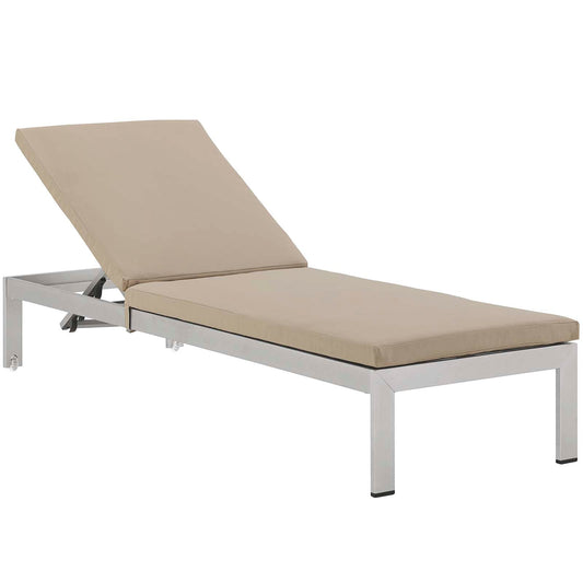 Shore Outdoor Patio Aluminum Chaise with Cushions By Modway | Outdoor Recliners & Lounge Chairs | Modishstore