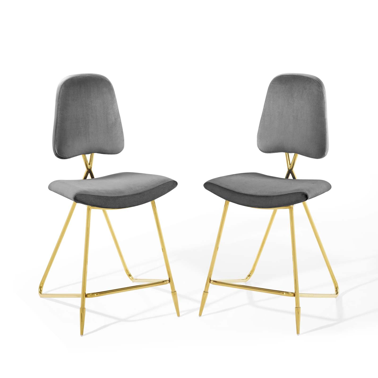 Ponder Counter Stool Performance Velvet Set of 2 By Modway | Counter Stools | Modishstore-2