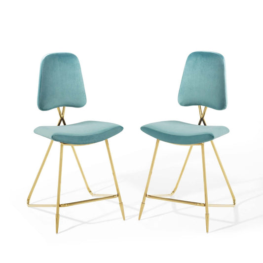 Ponder Counter Stool Performance Velvet Set of 2 By Modway | Counter Stools | Modishstore-4