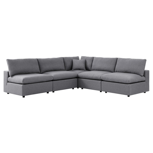 Modway Commix 5-Piece Sunbrella® Outdoor Patio Sectional Sofa | Outdoor Sofas, Loveseats & Sectionals | 
