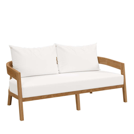Brisbane Teak Wood Outdoor Patio Loveseat By Modway - EEI-5601-NAT-GRY | Outdoor Sofas, Loveseats & Sectionals |  Modishstore - 4