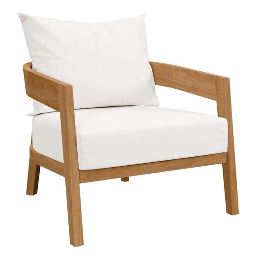 Brisbane Teak Wood Outdoor Patio Armchair By Modway - EEI-5602-NAT-GRY | Outdoor Chairs |  Modishstore - 4