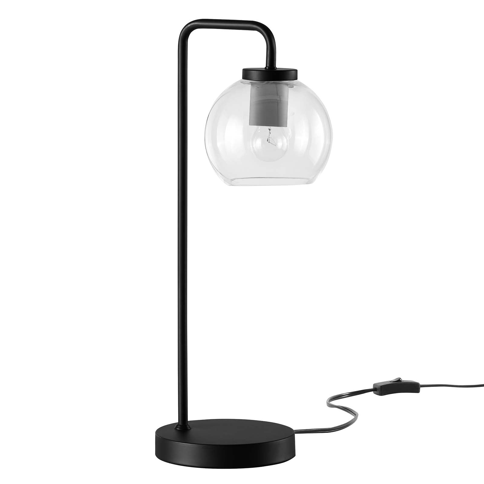 Silo Glass Globe Glass And Metal Table Lamp By Modway - EEI-5617-BLK | Table Lamps |  Modishstore