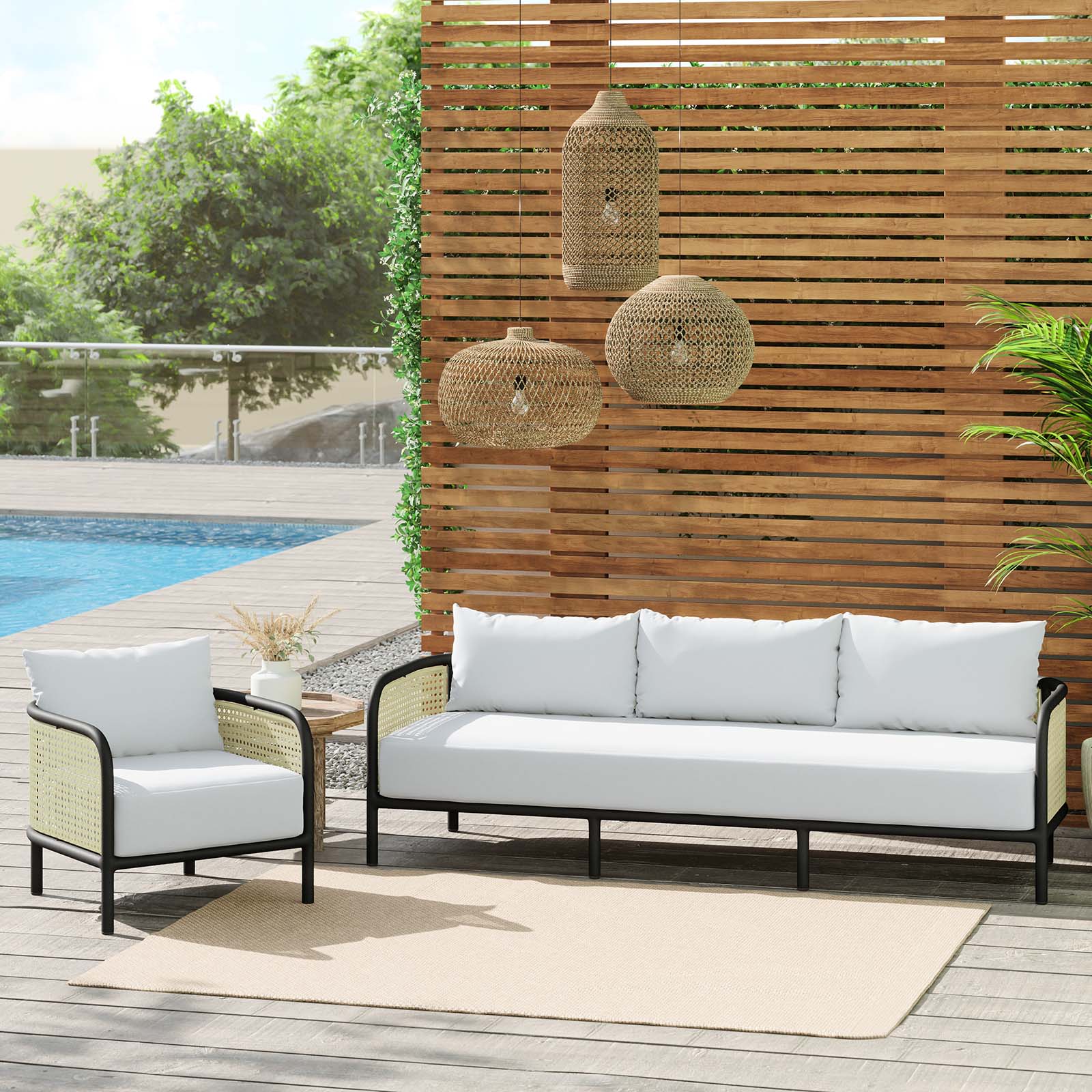 Hanalei 2-Piece Outdoor Patio Furniture Set By Modway - EEI-5632 | Outdoor Sofas, Loveseats & Sectionals