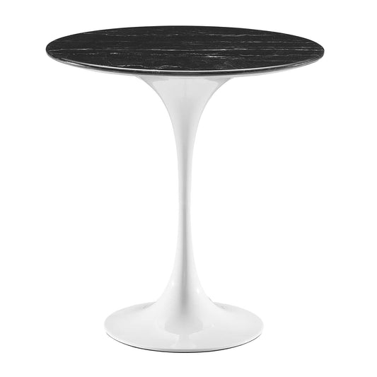 Lippa 20" Round Artificial Marble Side Table By Modway | Side Tables