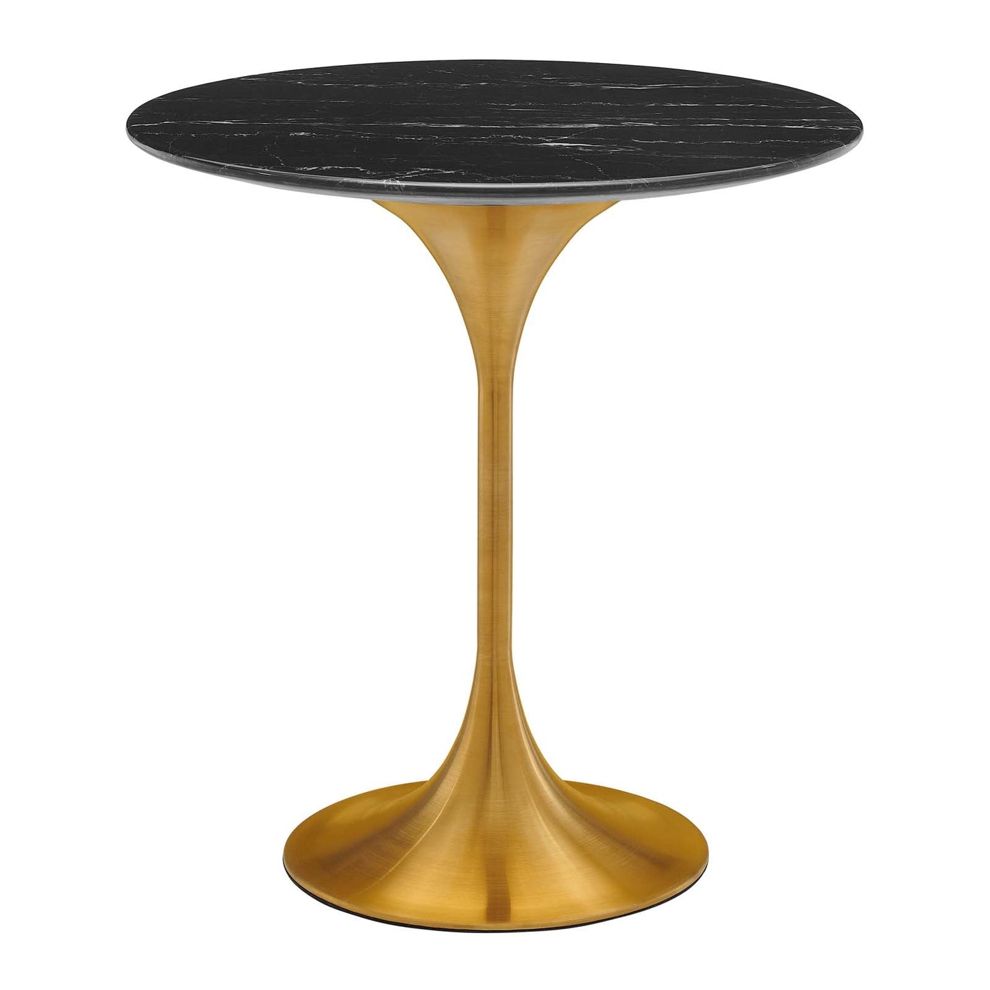 Lippa 20" Round Artificial Marble Side Table By Modway - EEI-5685-GLD-BLK | Side Tables |  Modishstore