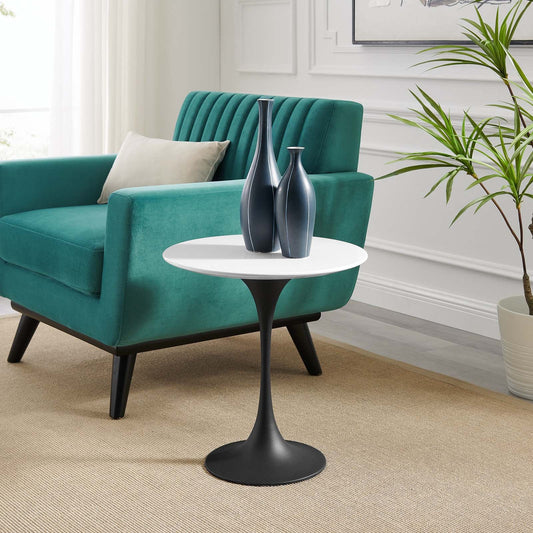 Lippa 20" Round Side Table By Modway - EEI-5688-BLK-WHI | Side Tables |  Modishstore