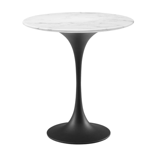 Lippa 20" Round Artificial Marble Side Table By Modway - EEI-5690-BLK-BLK | Side Tables |  Modishstore - 2