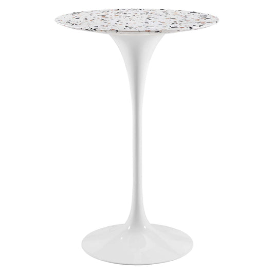 Lippa 28" Round Terrazzo Bar Table By Modway - EEI-5707-WHI-WHI | Bar Tables |  Modishstore