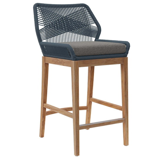 Wellspring Outdoor Patio Teak Wood Bar Stool By Modway - EEI-5746 | Bar Stools | Modishstore