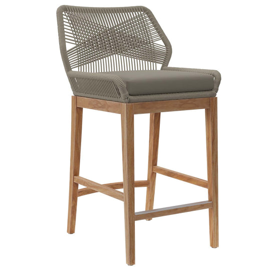 Wellspring Outdoor Patio Teak Wood Bar Stool By Modway - EEI-5746 | Bar Stools | Modishstore - 3