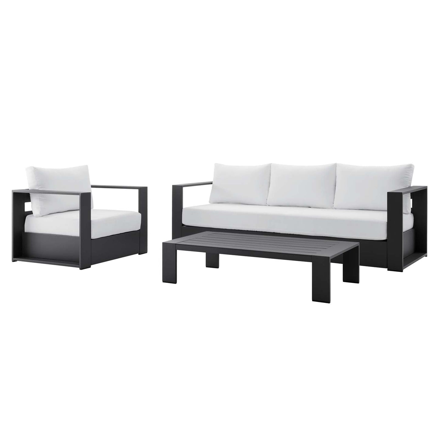 Tahoe Outdoor Patio Powder-Coated Aluminum 3-Piece Set By Modway | Outdoor Sofas, Loveseats & Sectionals | Modishstore - 3