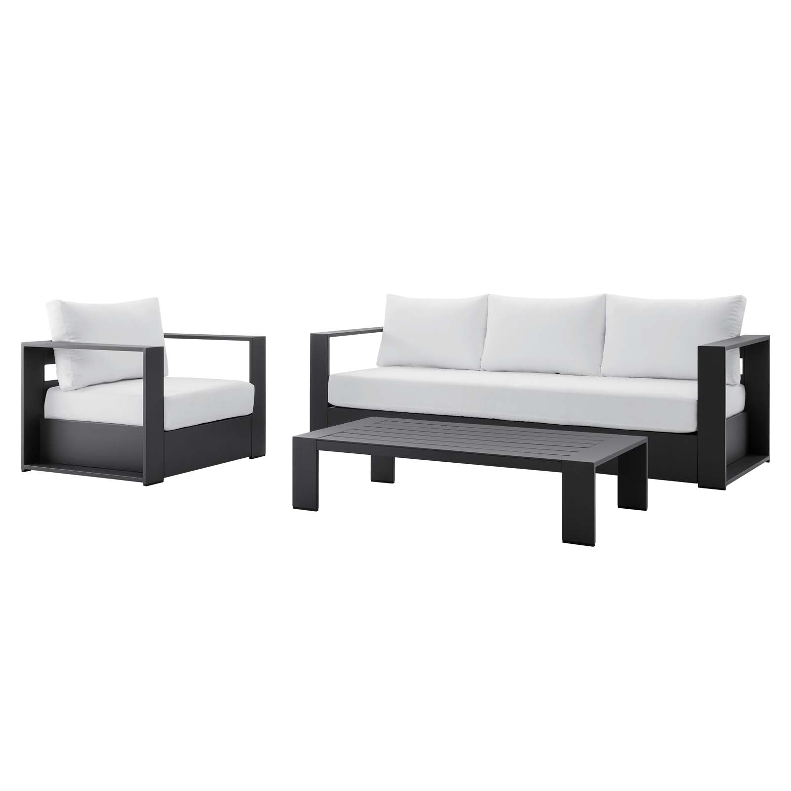 Tahoe Outdoor Patio Powder-Coated Aluminum 3-Piece Set By Modway | Outdoor Sofas, Loveseats & Sectionals | Modishstore - 3