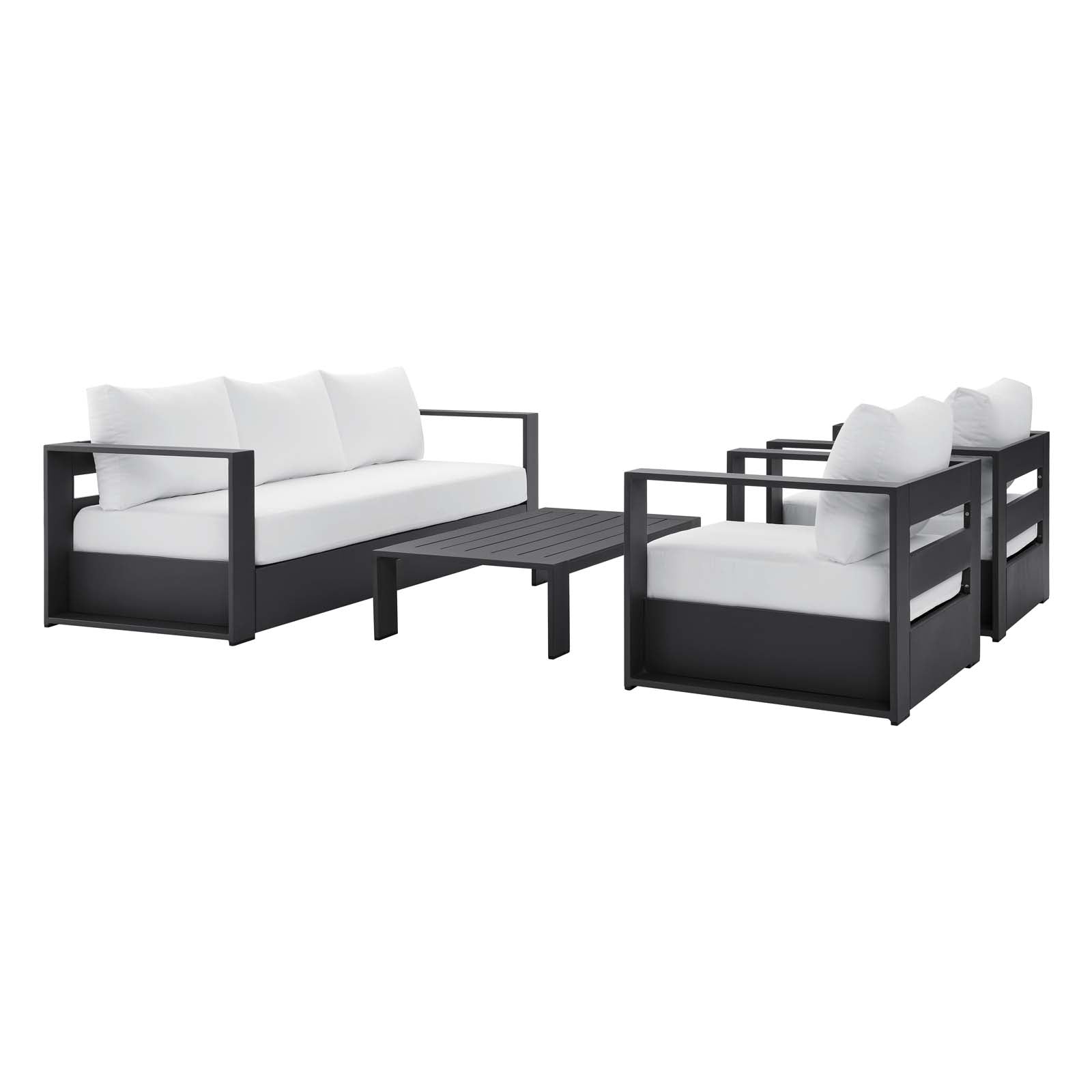 Tahoe Outdoor Patio Powder-Coated Aluminum 4-Piece Set By Modway | Outdoor Sofas, Loveseats & Sectionals | Modishstore - 2