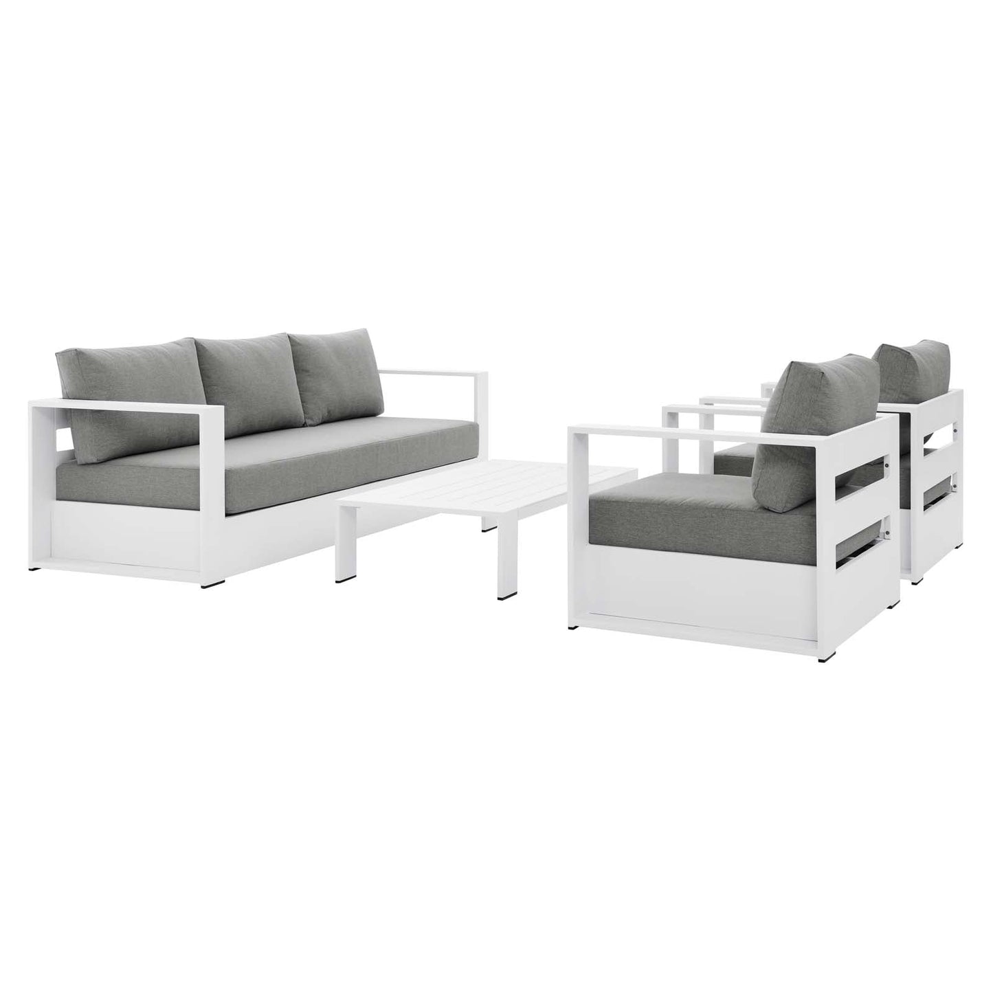 Tahoe Outdoor Patio Powder-Coated Aluminum 4-Piece Set By Modway | Outdoor Sofas, Loveseats & Sectionals | Modishstore - 4