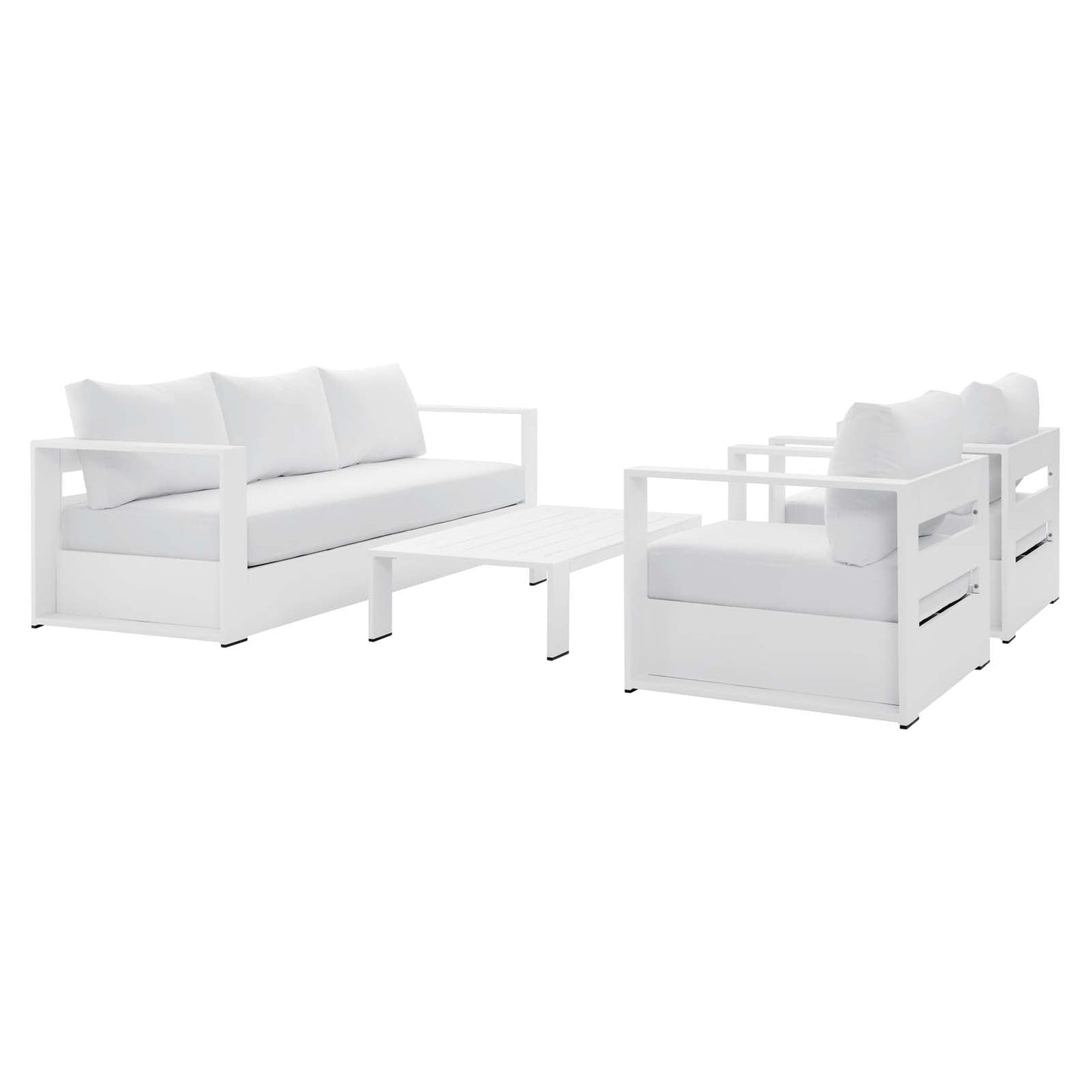 Tahoe Outdoor Patio Powder-Coated Aluminum 4-Piece Set By Modway | Outdoor Sofas, Loveseats & Sectionals | Modishstore - 5
