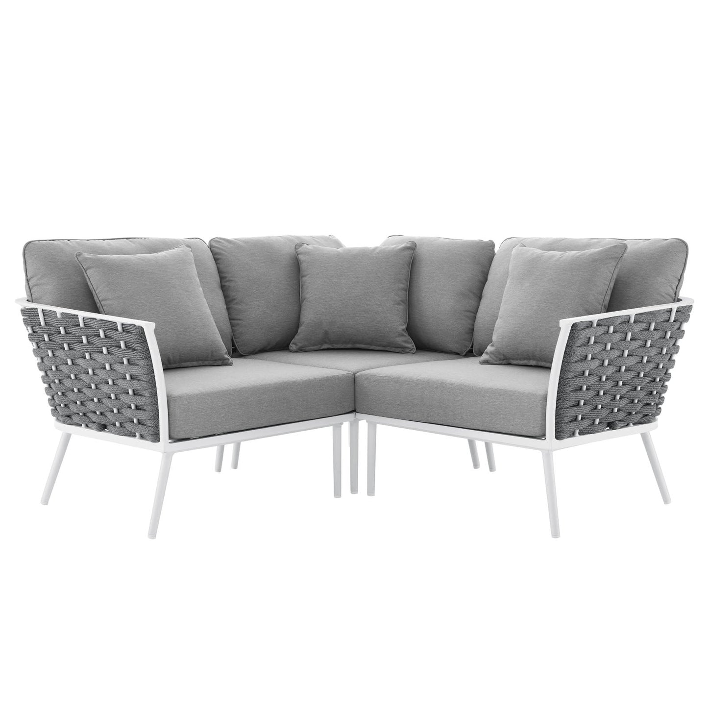 Stance Outdoor Patio Aluminum Outdoor Patio Aluminum Small Sectional Sofa By Modway | Outdoor Sofas, Loveseats & Sectionals | Modishstore